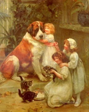  Children Oil Painting - Family Favourites idyllic children Arthur John Elsley